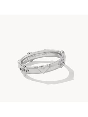 Kendra Scott Beatrix Band Ring In Silver Size 9 New